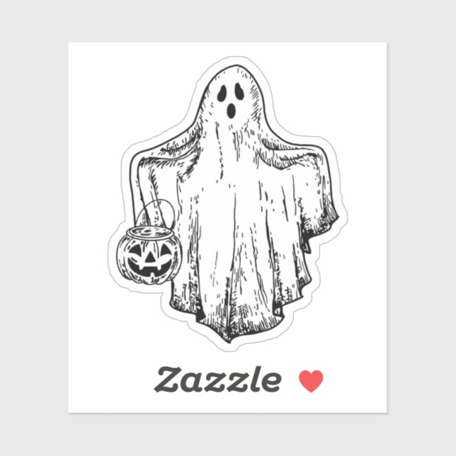 Trick or Treat Ghost Sticker (Sheet)