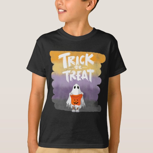 Trick or Treat Ghost  T-Shirt (Front)