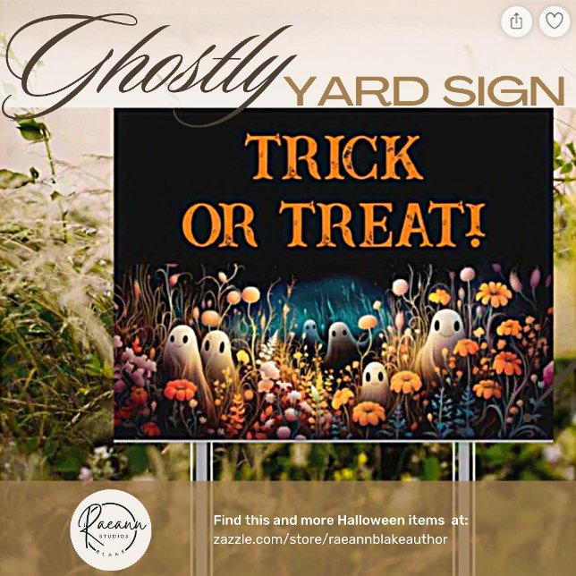 Trick or Treat Ghostly Halloween Yard Sign (Creator Uploaded)