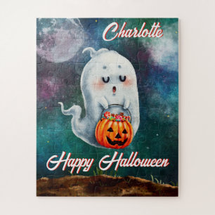 Trick or Treat, Ghosts Are Sweet Happy Halloween Jigsaw Puzzle