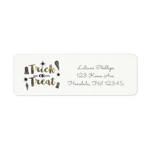 Trick or Treat Ghosts Chic Modern Halloween Party Label
