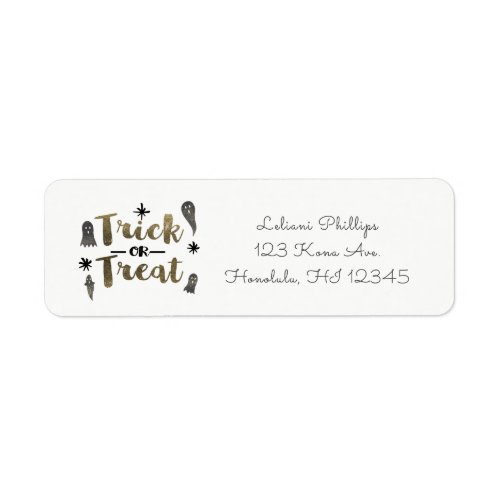 Trick or Treat Ghosts Chic Modern Halloween Party Label