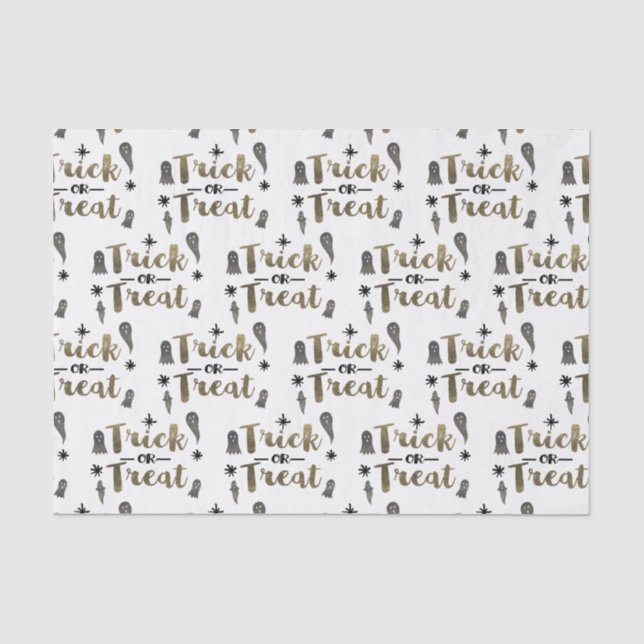 Trick or Treat Ghosts Chic Modern Halloween Party Tissue Paper (Front)