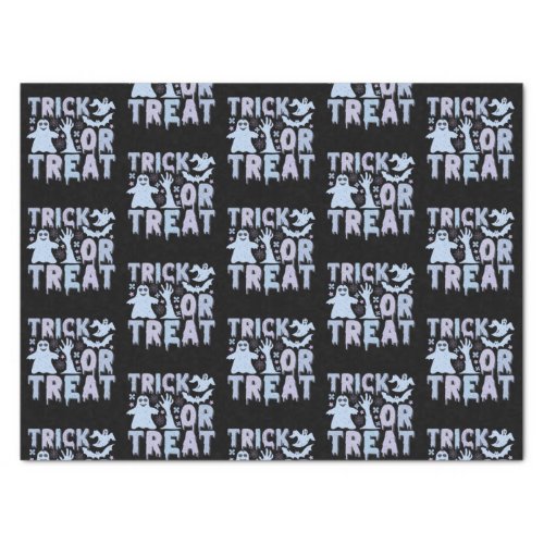 Trick or Treat Ghosts Cute Black Halloween Tissue Paper