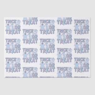 Trick or Treat Ghosts Cute White Halloween Tissue Paper
