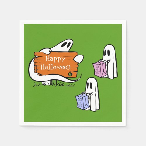  Trick or Treat Ghosts Paper Napkins