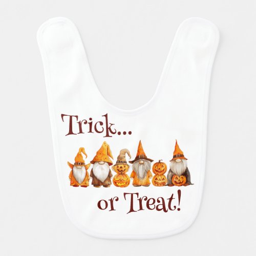 Trick or Treat Gnomes Baby Bib