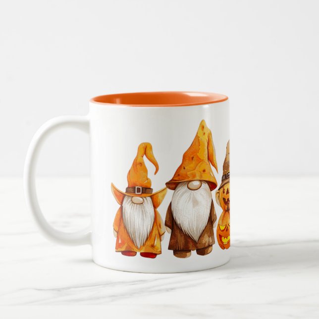 Trick or Treat Gnomes Two-Tone Coffee Mug (Left)