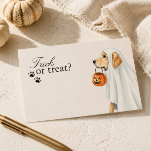 Trick or Treat Golden Retriever Dog Halloween Note Card