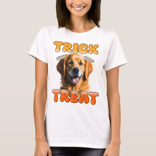 Trick or Treat golden retriever T_Shirt