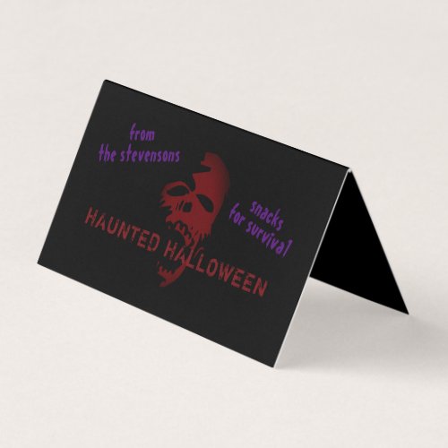 Trick or Treat Goodie Bag Topper Scary Skull Card