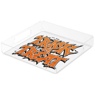 Trick Or Treat Graffiti Acrylic Tray