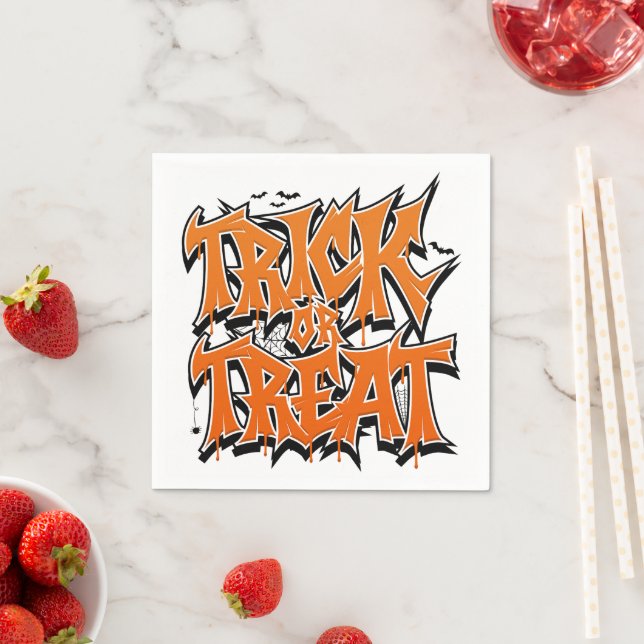 Trick Or Treat Graffiti Napkins (Insitu)