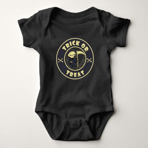 Trick or treat Grim Reaper starbucks logo coffee  Baby Bodysuit