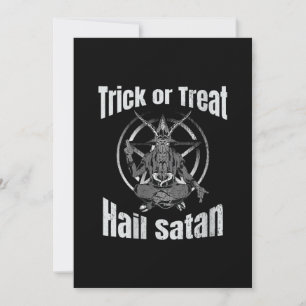 Trick or Treat Hail Satan Pentagram Goat Save The Date