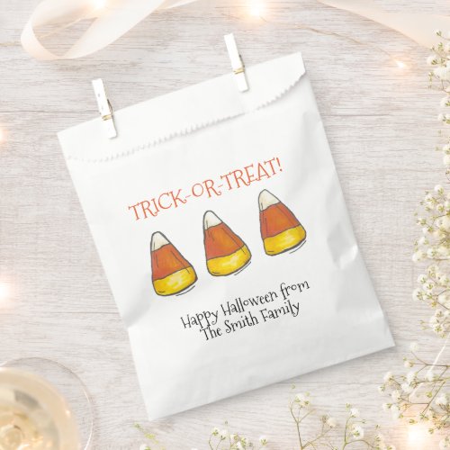 Trick or Treat Halloween Autumn Candy Corn Candies Favor Bag