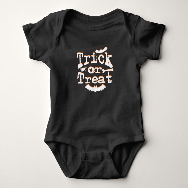 trick or treat halloween baby bodysuit (Front)