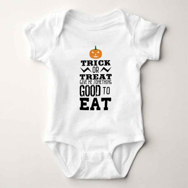 Trick Or Treat Halloween Baby Bodysuit (Front)