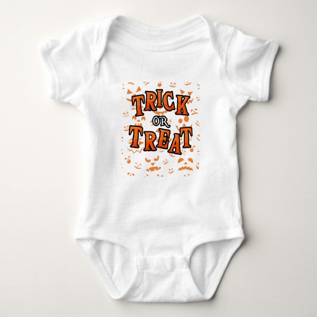 Trick or Treat Halloween Baby Clothes Bodysuits (Front)