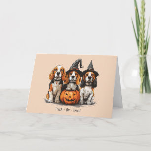 Trick Or Treat Halloween Beagle Dogs Card