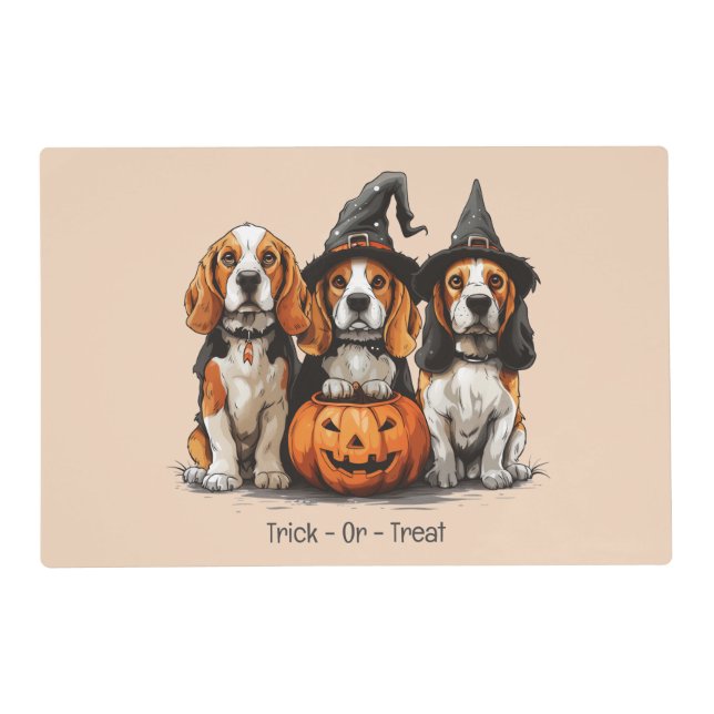 Trick Or Treat Halloween Beagle Dogs Placemat (Front)