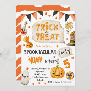 Trick or Treat Halloween Birthday Invitation