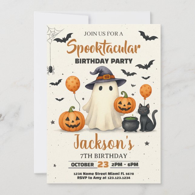 Trick-or-Treat Halloween Birthday Invitation (Front)