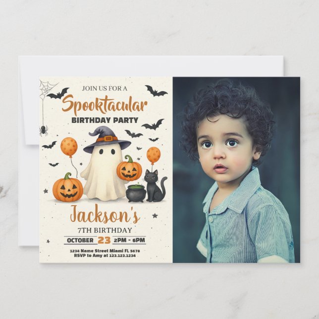 Trick-or-Treat Halloween Birthday Invitation (Front)