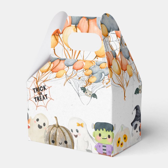 Trick or treat Halloween birthday party  Favor Boxes (Front Side)