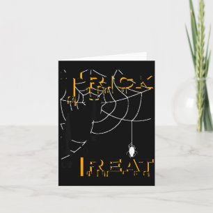 Trick Or Treat Halloween Black Cat Spider Web Tops Card