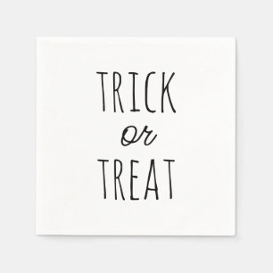 Trick or Treat Halloween   Black & White Spooky Napkins