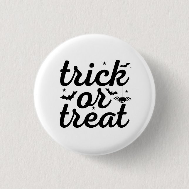 Trick Or Treat Halloween Button (Front)