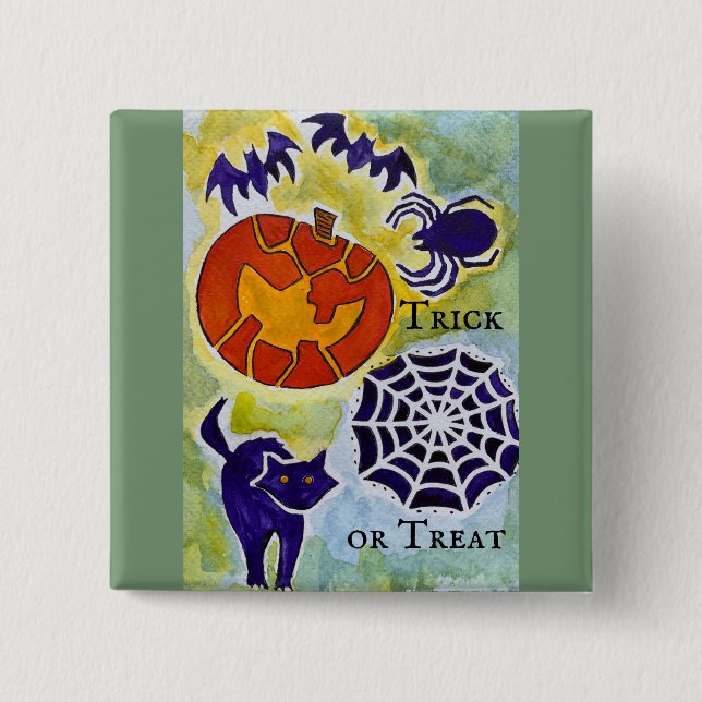 Trick or Treat Halloween Button (Front)