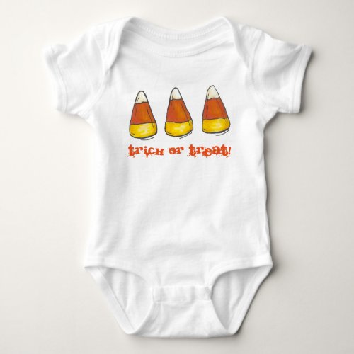 Trick or Treat Halloween Candy Corn Candycorn Baby Bodysuit