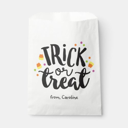 Trick or Treat Halloween Candy Corn Cute Party Favor Bag