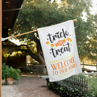 Trick or treat Halloween Candy Family Family House Flag