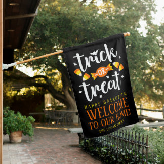 Trick or treat Halloween Candy Family Family House Flag