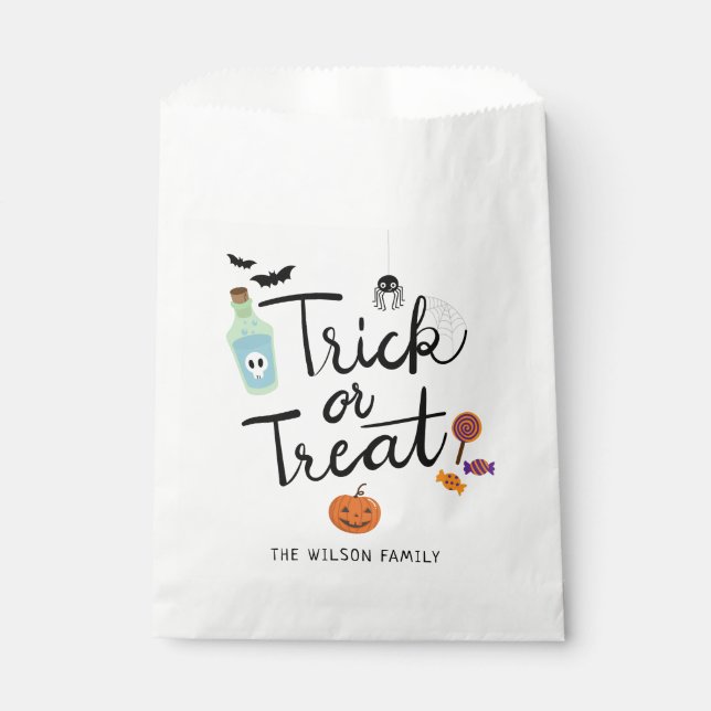 Trick or Treat Halloween Candy Favor Bag (Front)