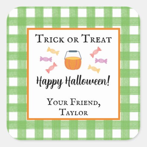 Trick or Treat Halloween Candy Gift Tag Stickers