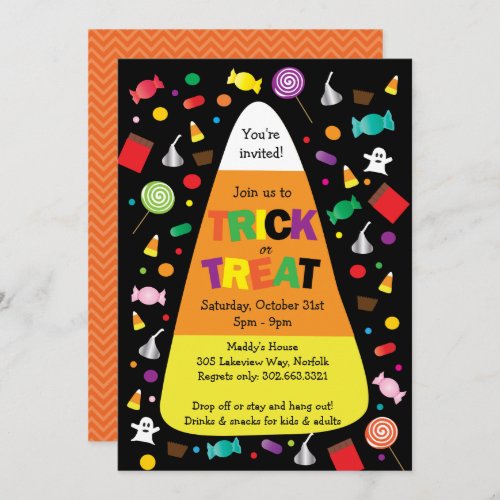 Trick or Treat Halloween Candy Invitation