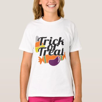 Trick Or Treat Halloween Candy Personalized T-shirt by HolidayCreations at Zazzle