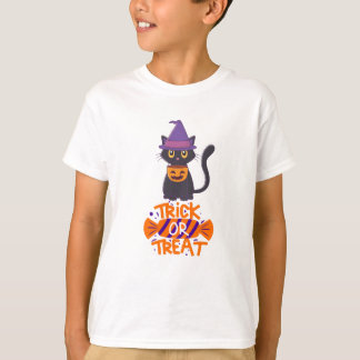 Trick or Treat Halloween Cat T-Shirt