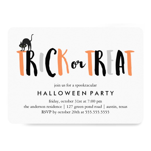 Trick Or Treat Halloween Celebration Invitation