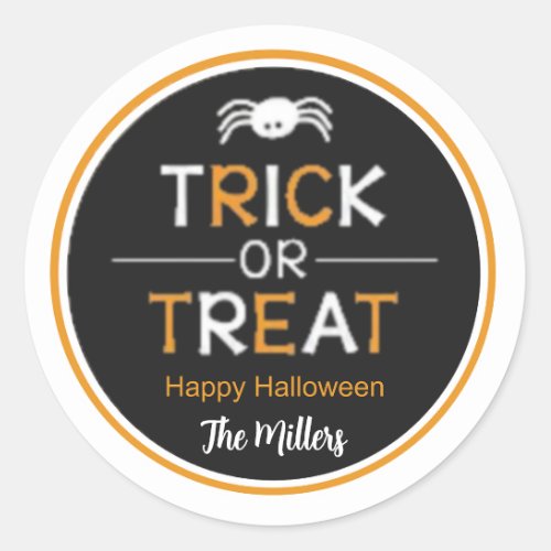 Trick Or Treat Halloween Classic Round Sticker