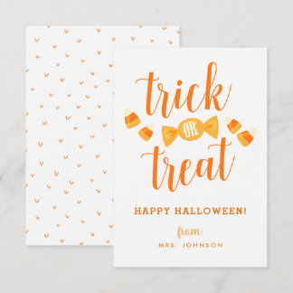 Trick or Treat Halloween Classroom Cards