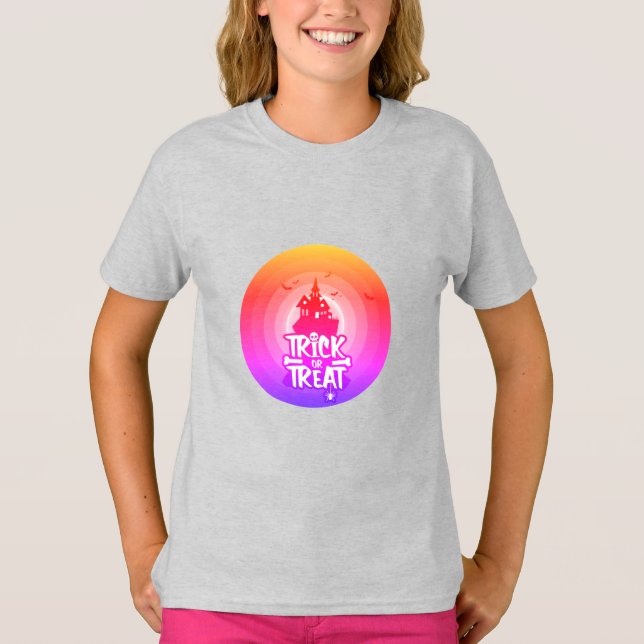 Trick or Treat Halloween Costume for girls T-Shirt (Front)