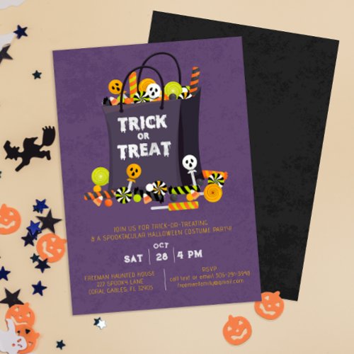 Trick Or Treat Halloween Costume Party Invitation