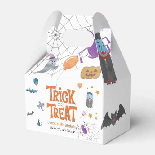 Trick or Treat Halloween Creatures Birthday Party Favor Boxes