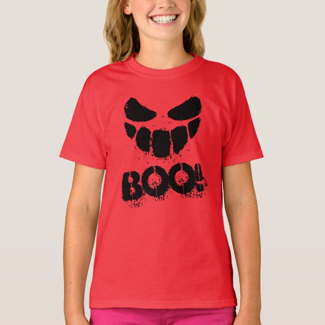 Trick or Treat Halloween Creepy Funny Face  T-Shir T-Shirt (Front)