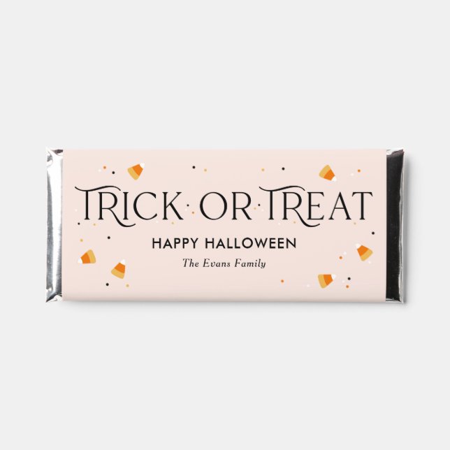 Trick Or Treat Halloween Custom Chocolate Bar (Front)